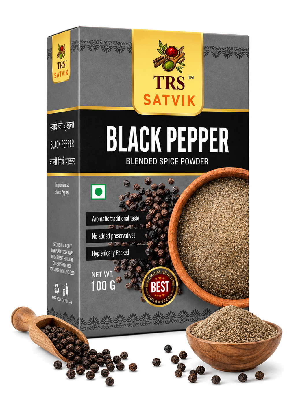 TRS Satvik Kali Mirch (Black Pepper Powder) (100gm)