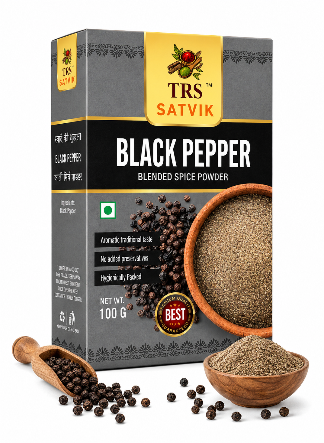 TRS Satvik Kali Mirch (Black Pepper Powder) (100gm)