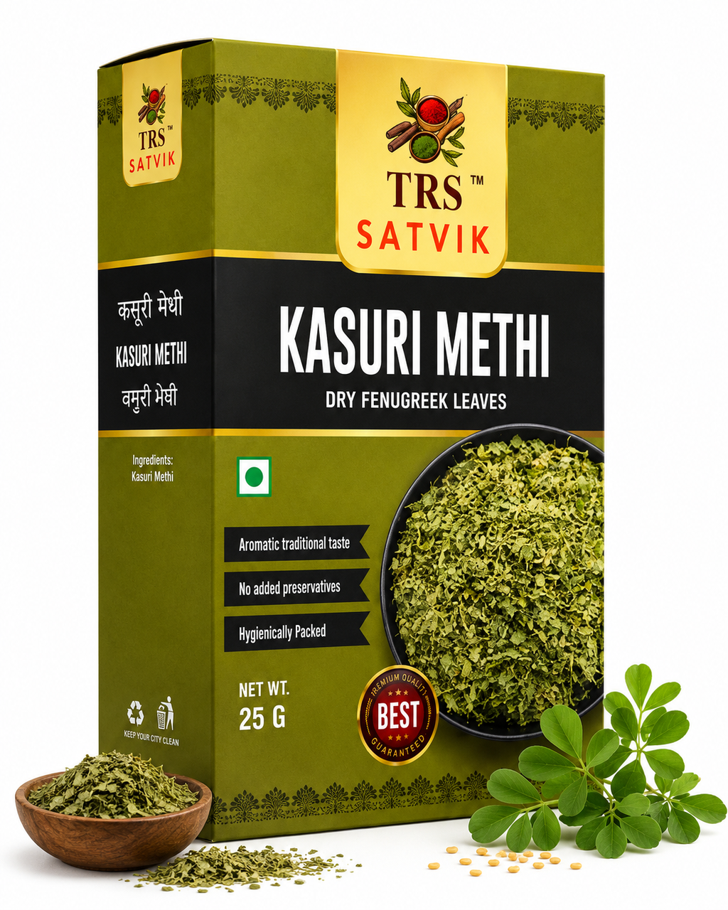 TRS Satvik Kasuri Methi (Dried Fenugreek Leaves) (25gm)