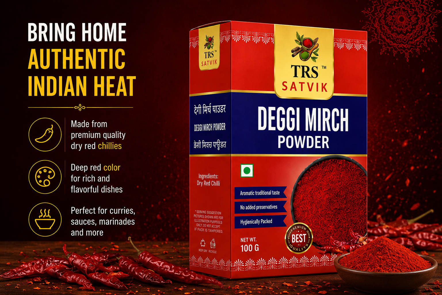 TRS Satvik Deggi Mirch (100gm)