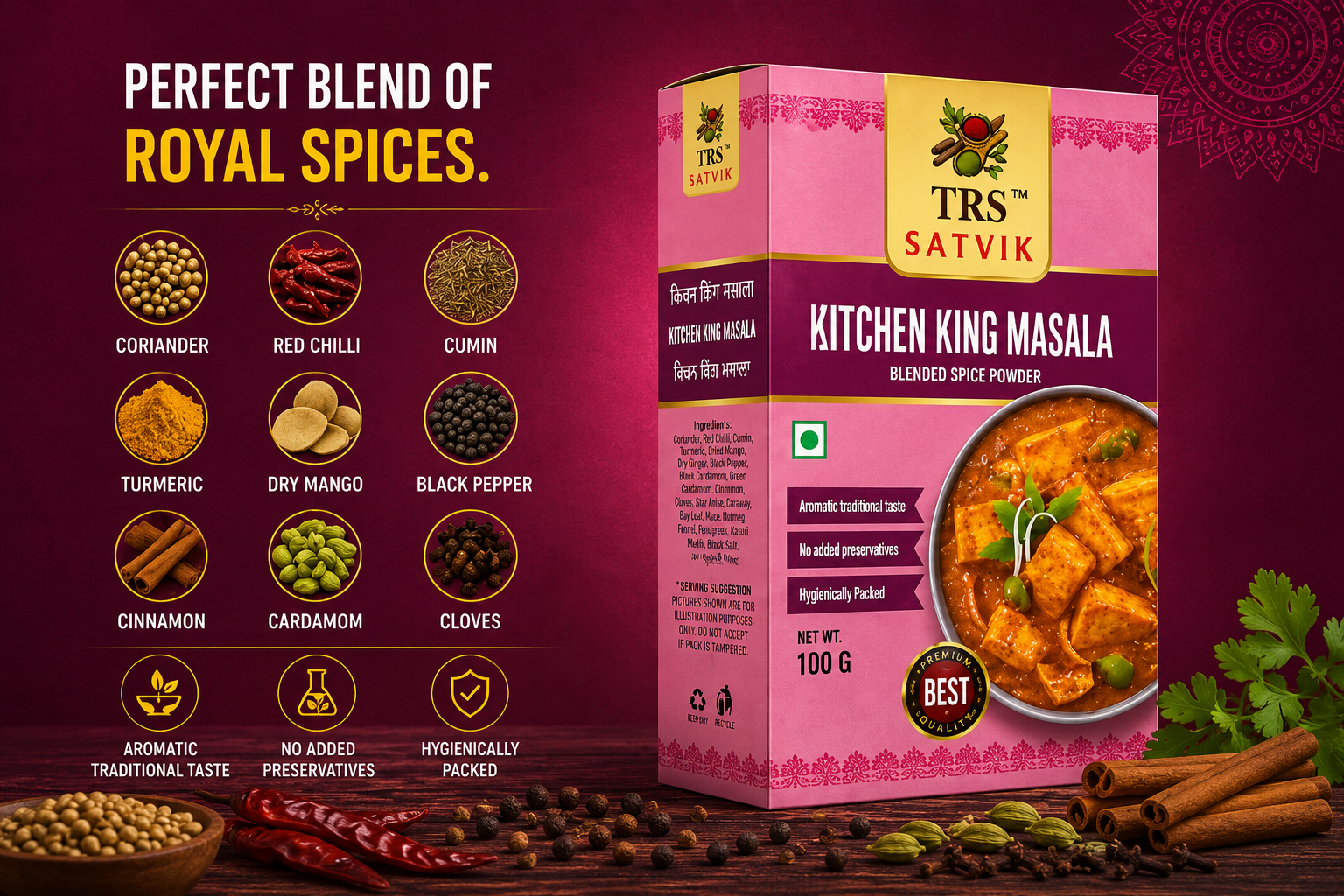 TRS Satvik Kitchen King Masala (100gm)