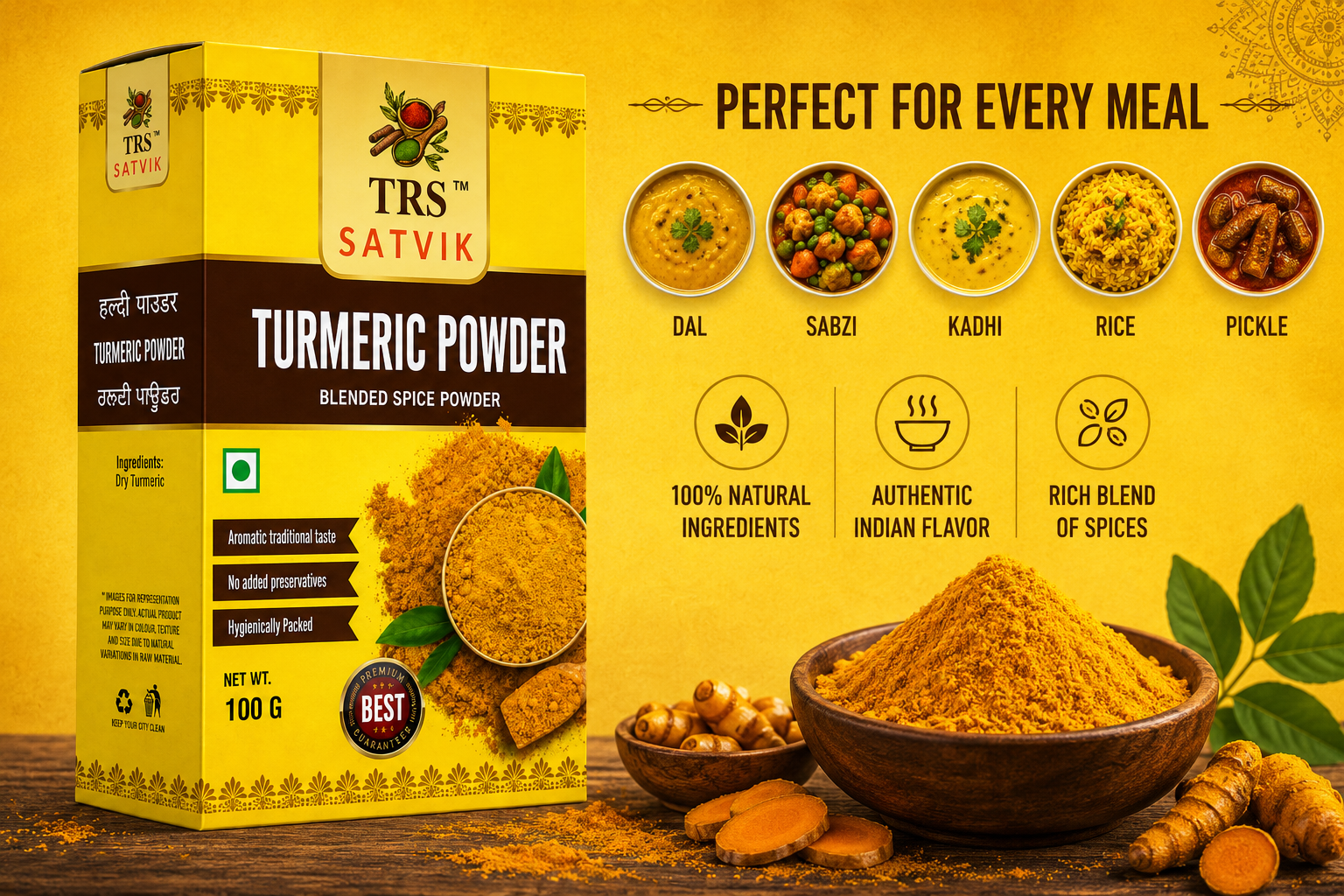 TRS Satvik Haldi (Turmeric Powder) (100gm)